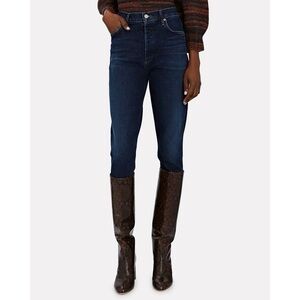 Agolde Nico High Rise Slim Jeans in Dark Wash Cabana